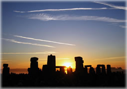 Sunrise at Stonehenge.