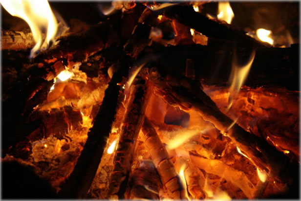 Ceremonial fire in the Chironian. Photo by Eric Francis.