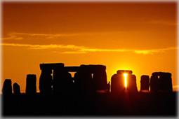 Stonehenge monument. Sun rise on the Summer Solstice.